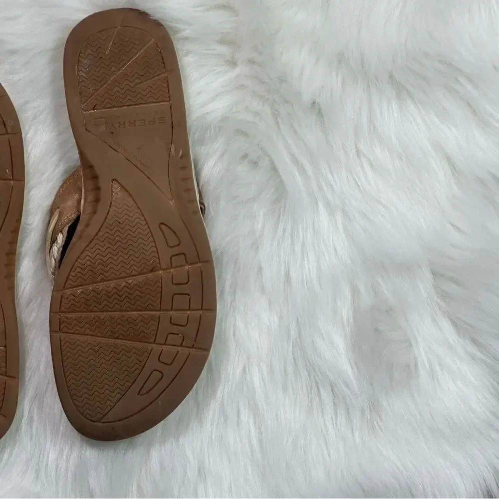 Sperry Tan and Cream Braided Sandals